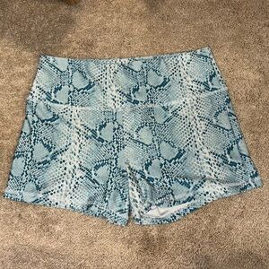 Blue and white snake print Forever 21 shorts.